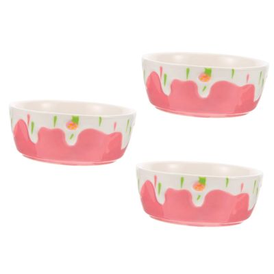 Toddmomy 3-Piece Ceramic Hamster Food Bowls