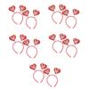 FRCOLOR 10-Piece Valentine's Day Love Heart Headbands for Women, Red Heart Photo Booth Props view 1