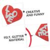 FRCOLOR 10-Piece Valentine's Day Love Heart Headbands for Women, Red Heart Photo Booth Props view 2
