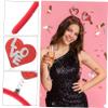 FRCOLOR 10-Piece Valentine's Day Love Heart Headbands for Women, Red Heart Photo Booth Props view 4