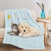 Fluffy Blue Personalized Animal-Print Blanket, Super Soft, Warm, 130 x 200 cm view 2