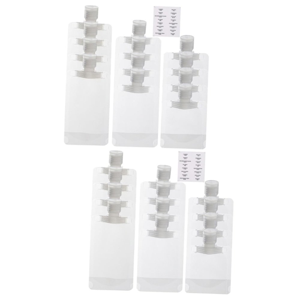 Healeved 2-Piece Refillable Squeeze Bottles for Travel, Leakproof Toiletry Containers for Lotion, Shampoo and Shower Gel with Labels