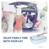 SHEHUALI Automatic Cat Litter Box, Foldable Large Portable Litter Pan with Scoop Storage, Leak-Resistant, Cyan view 2