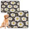 2-Pack Washable Non-Slip Dog Pee Pads, 24 x 36 in and 36 x 42 in, Gold Music Notes and Daisies view 2