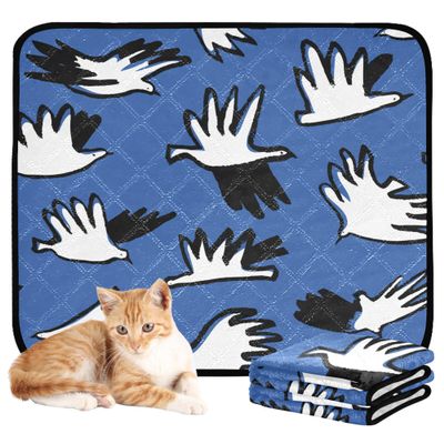 3-Pack Indoor Dog Pee Pads, Washable Non-Slip Mats, 20 x 24 in, Doodle Dove Birds Pattern