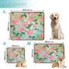 2-Pack Reusable Dog Pee Pads, Non-Slip, 61 x 91.4 cm + 91.4 x 106.7 cm, Watercolor Red Rosebuds & Green Leaves view 3