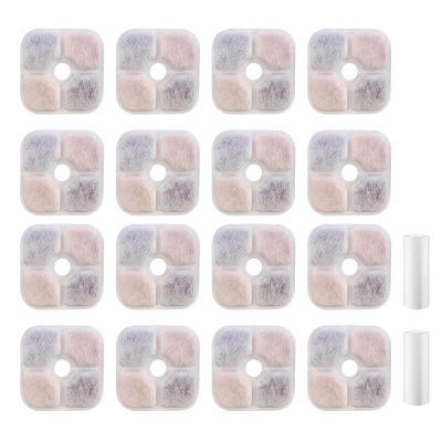 16-Pack Cat Fountain Filters for PIXI Water Fountain, Three-Layer Filtration