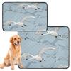Washable, Non-Slip Reusable Dog Training Pads, 61 x 91.4 cm + 91.4 x 106.7 cm, White Flying Swans, 2-Pack view 2