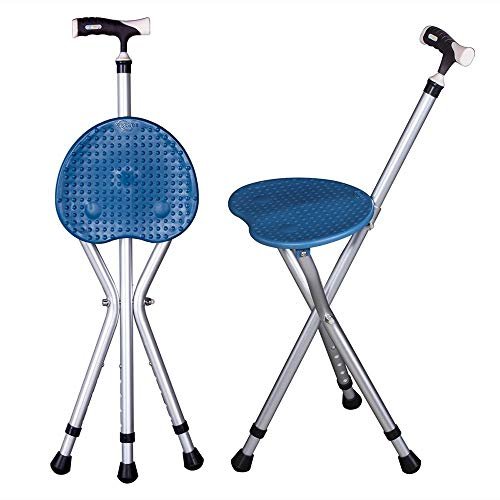 YQZQXWA Walking Cane for Older Adults, Foldable Tripod Cane, Multifunctional Retractable Triangular Stool Crutch Innovate