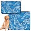 Reusable Non-Slip Dog Bed Mat, 61 x 91.4 cm + 91.4 x 106.7 cm, Blue Waves and Dolphins, 2-Pack view 2