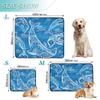 Reusable Non-Slip Dog Bed Mat, 61 x 91.4 cm + 91.4 x 106.7 cm, Blue Waves and Dolphins, 2-Pack view 3