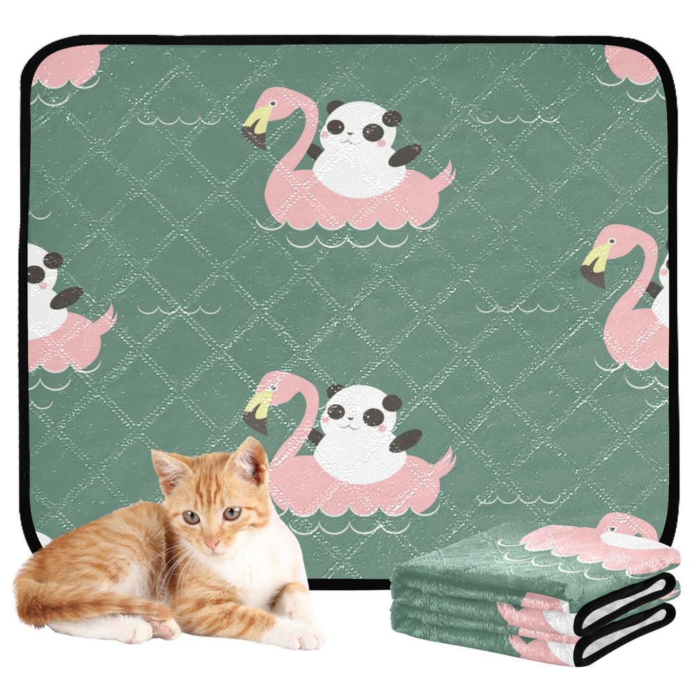 Reusable Dog Pee Pads, Non-Slip Floor Mats, Panda Duck Blue, 2-Pack