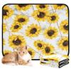 Washable Non-Slip Dog Mat for Indoor Use, 20 x 24 in, Sunflower with Gold Geometric Lines, 3-Pack view 1