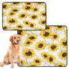 Washable Non-Slip Dog Mat for Indoor Use, 20 x 24 in, Sunflower with Gold Geometric Lines, 3-Pack view 2