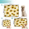 Washable Non-Slip Dog Mat for Indoor Use, 20 x 24 in, Sunflower with Gold Geometric Lines, 3-Pack view 3