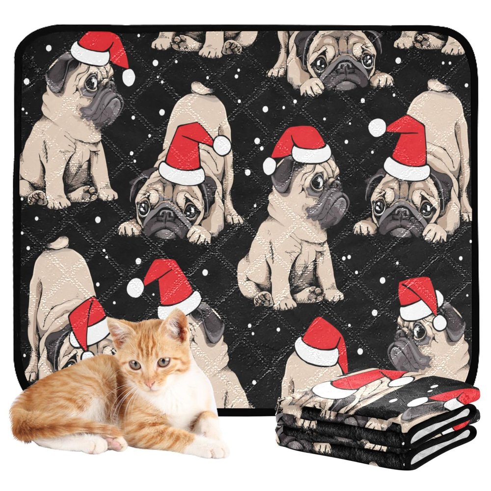 Water-Absorbent Mat for Dog Bowls, Merry Christmas Dog Cute