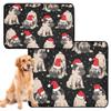 Water-Absorbent Mat for Dog Bowls, Merry Christmas Dog Cute view 2