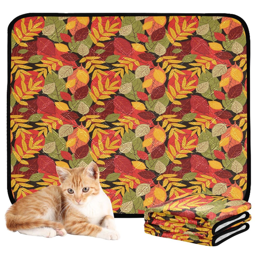 Washable Non-Slip Dog Mats, Autumn Leaves, 61 x 91.4 cm + 91.4 x 106.7 cm, 2-Pack