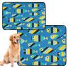 Washable Non-Slip Dog Mats for Floors and Beach, 61 x 91.4 cm + 91.4 x 106.7 cm, Goldfish Cartoon Blue, 2-Pack view 2