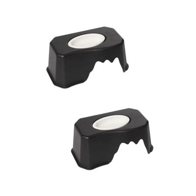 INOOMP 2-Piece Reptile Food and Water Bowls with Hide, Black