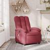 IKAYAA Massage Recliner Chair, Wine-Red Fabric view 1