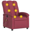 IKAYAA Massage Recliner Chair, Wine-Red Fabric view 2