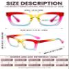 Hubeye Retro Reading Glasses for Women, Oversized Blue-Light-Blocking Computer Readers, Cat-Eye Frame, Fashionable Women's Eyewear (Black + Green + Rainbow, 2.50) view 3