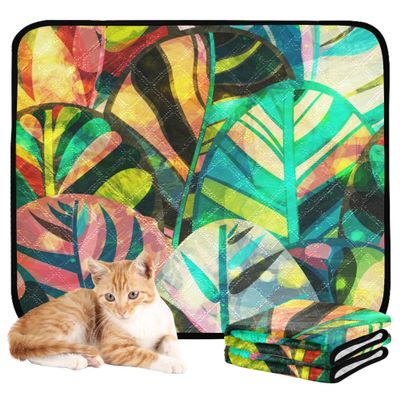 Washable, Non-Slip Dog Mat, 20 x 24 in, Retro Leaves, 3-Pack