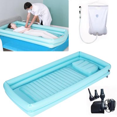 Inflatable Bathtub and Shower Set for Bedridden Older Adults with Air Pump