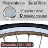 24-Inch Wheelchair Rear Wheel Replacement Set, 2-Piece, Solid Polyurethane Tires view 3