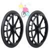 Wheelchair Rear Wheel Replacement Set, 2-Pack, 20 x 1.75, Black, 12 mm Bearing view 1