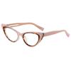moomoobird Blue Light Blocking Glasses for Women, Cat-Eye Fashion Frames, TR90 Eyewear with Acetate Temples (Khaki Leopard) view 1