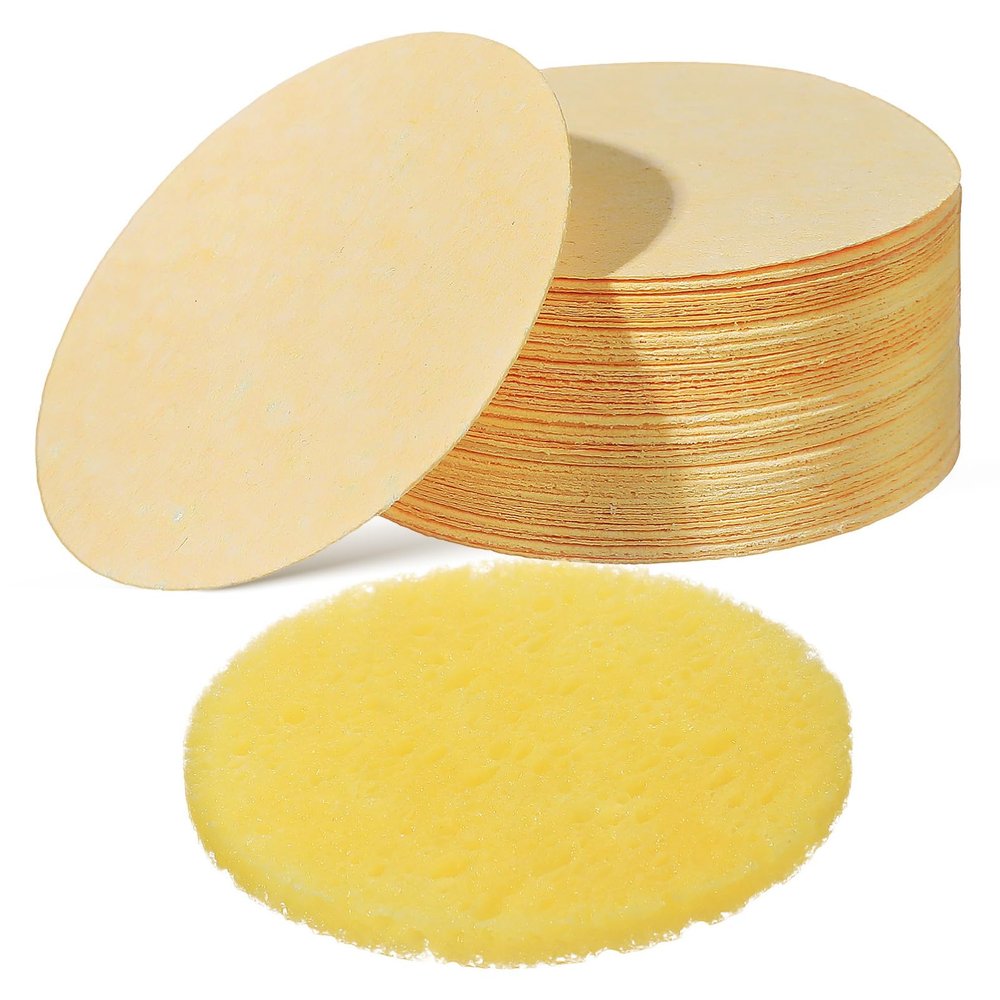 minkissy Facial Sponges for Makeup, 50-Pack, Compressed Spa Pads for Travel