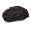 Men's Human Hair Toupee with Silk Base and PU Skin, Straight Hair Replacement System #1B view 1