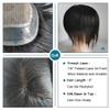 Men's Human Hair Toupee with Silk Base and PU Skin, Straight Hair Replacement System #1B view 4