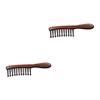 Baluue 2-Piece Wooden Wide-Tooth Curl Comb Set, Sandalwood view 1