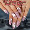 Ceboic 22-Piece Halloween UV Gel Nail Strips, Semi-Cured Self-Adhesive Wraps with Ghost and Bat Designs, Glow-in-the-Dark Purple Glitter view 2