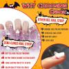 Ceboic 22-Piece Halloween UV Gel Nail Strips, Semi-Cured Self-Adhesive Wraps with Ghost and Bat Designs, Glow-in-the-Dark Purple Glitter view 4