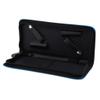 Professional Hair Scissors Bag, PU Leather Holster for Salon Tools, Holds 2 Scissors and 2 Combs, Blue view 2