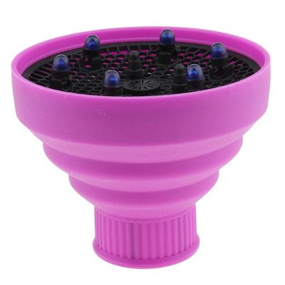 Compact Universal Diffuser for Curly Hair, Silicone Salon Tool, Travel-Friendly, Easy to Clean, Green-Purple