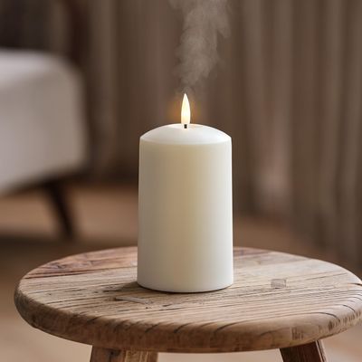 Lights4fun TruGlow Air Portable LED Pillar Candle Essential Oil Diffuser with Remote Control and Timer
