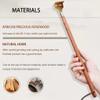 Long Wooden Back Scratcher with Rosewood Handle and Natural Horn, 40 × 3.5 cm, Reddish Brown view 3