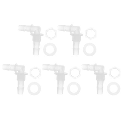 HEROFFIX Aquarium 3/8" Hose Barb Elbow Connectors, 1 Set, PP