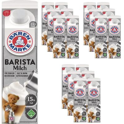 Brenmarke Low-Fat UHT Milk 1.5% Fat, Barista, 1 Liter Each, 18-Pack