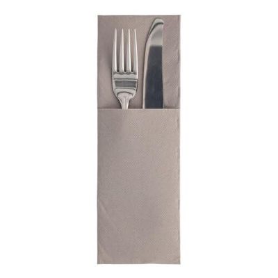 PAPSTAR 50 ROYAL Collection Napkins, 48 x 30 cm, Gray, with Cutlery Fold
