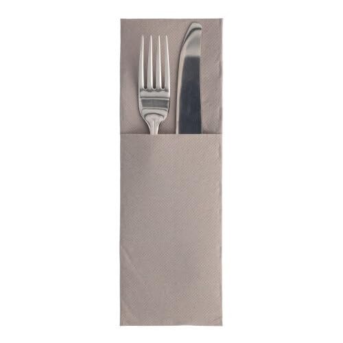 PAPSTAR 50 ROYAL Collection Napkins, 48 x 30 cm, Gray, with Cutlery Fold
