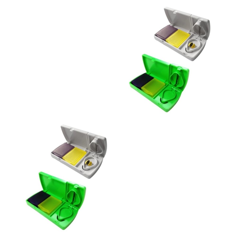 Healeved 4-Piece Medication Cutter, Plastic, Random Color