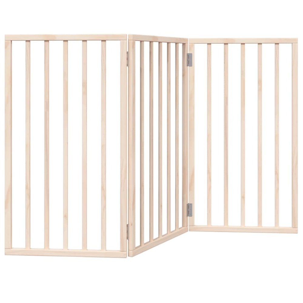 vidaXL Folding Dog Gate 3 Panels 150 cm Poplar Wood