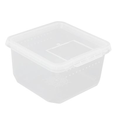 Yardwe 2-Pack Transparent PP Feeding Boxes for Reptiles, Spiders and Shrimp