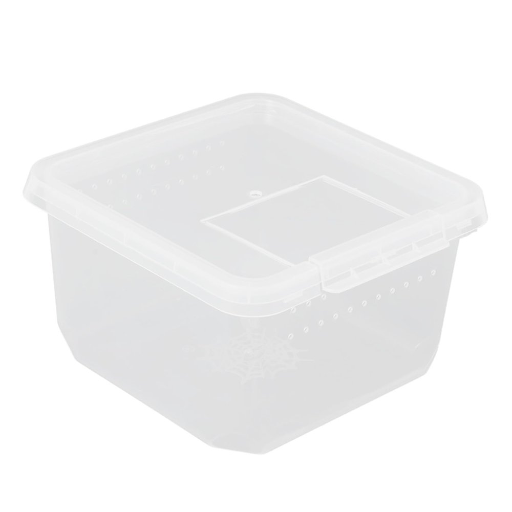 Yardwe 2-Pack Transparent PP Feeding Boxes for Reptiles, Spiders and Shrimp